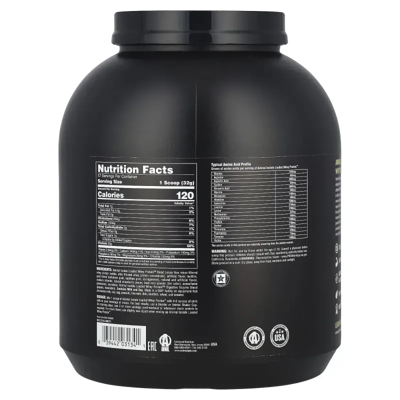 Сироватковий протеїн смак полуниці Universal Nutrition (Animal Whey Muscle Food) 1.81 кг