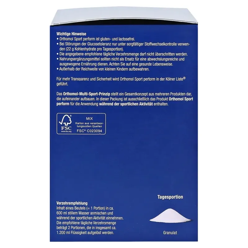 Orthomol Sport Perform, Ортомол Спорт Перформ, 16 дней (гранулы)