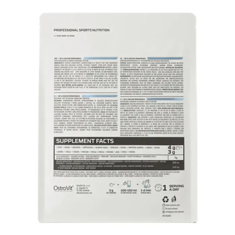 Чистий моногідрат креатину OstroVit (Supreme Pure Creatine Monohydrate) 500 г