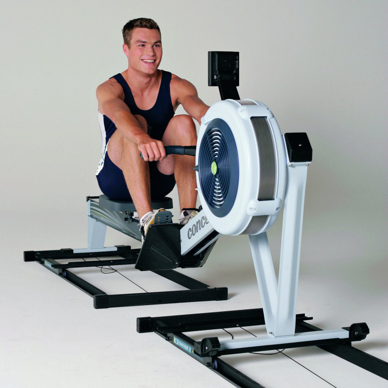 Слайдер для гребних тренажерів Concept2 Slide (пара), платформа для синхронного тренування на ергометрі, міцна металева конструкція, чорний