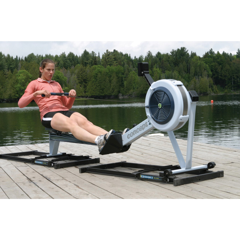 Слайдер для гребних тренажерів Concept2 Slide (пара), платформа для синхронного тренування на ергометрі, міцна металева конструкція, чорний