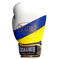 Боксерские перчатки Excalibur Ukraine Flag 8070-03 14 унций черный-желтый-синий