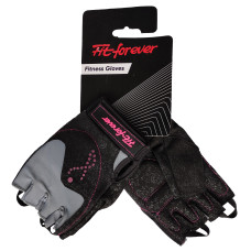 Перчатки для фитнеса Fit forever Bold Beauty AI-04-1418-D черный-серый-розовый S
