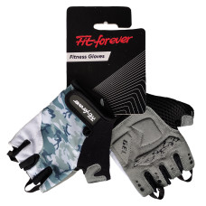 Перчатки для фитнеса Fit forever Lady Elite AI-04-1596 белый-серый-синий L