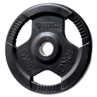 Диск InterAtletika LCAH039-M, 10 кг, гумовий, з ручками