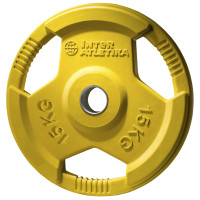 Диск InterAtletika LCAH047-M, 15 кг, резиновый, цветной