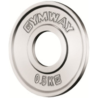 Диск дробный GymWay MP-0.5K 0,5 кг, стальной белый (олимпийский стандарт)