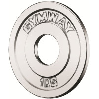 Диск дробный GymWay MP-1K 1 кг, стальной белый (олимпийский стандарт)
