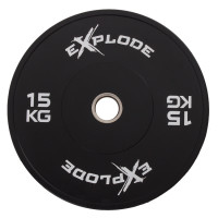 Диск Explode PP207-L, 15 кг, бамперний, пресована гума, чорний