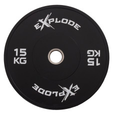 Диск Explode PP207-L, 15 кг, бамперний, пресована гума, чорний
