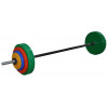 Штанга InterAtletika S-65, 65 кг, 1.5 м, Ø25 мм, пластиковое покрытие