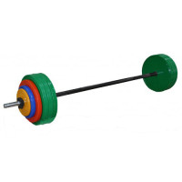 Штанга InterAtletika S-85, 85 кг, 1.5 м, Ø25 мм, пластикове покриття