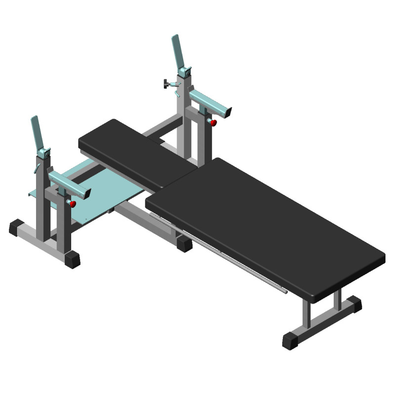 Скамья для жима горизонтальная параолимпийская Interatletika ST326.1 с роликами
