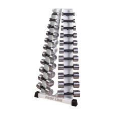 Стойка с набором гантелей хром-пластик 0,5-10 кг InterAtletikGym ST410.1