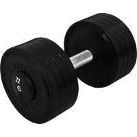 Гантель професійна InterAtletika ST552.22, цільнолита, 22 кг, сталь/ПВХ, чорна