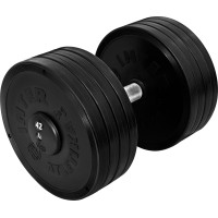 Гантель професійна InterAtletika ST552.42, цільнолита, 42 кг, сталь/ПВХ, чорна