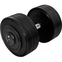 Гантель профессиональная InterAtletika ST552.44, цельнолитая, 44 кг, сталь/ПВХ, черная