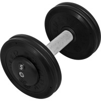 Гантель профессиональная InterAtletika ST552.5, цельнолитая, 5 кг, сталь/ПВХ, черная