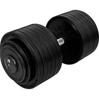 Гантель профессиональная InterAtletika ST552.70, цельнолитая, 70 кг, сталь/ПВХ, черная