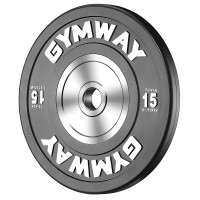 Диск GymWay TPR-15K, 15 кг, 450/51 мм, каучук, чорний