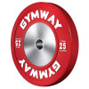 Диск GymWay WPR-25K, 25 кг, бамперний, натуральний каучук, червоний