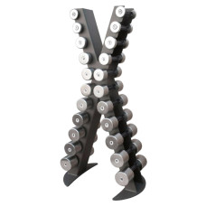 Стійка з набором гантелей хром-пластик 0,5-10 кг Xline X410