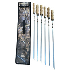 Набір шампурів з дерев'яною ручкою 60 см InterAtletika СЗ354.6-60W