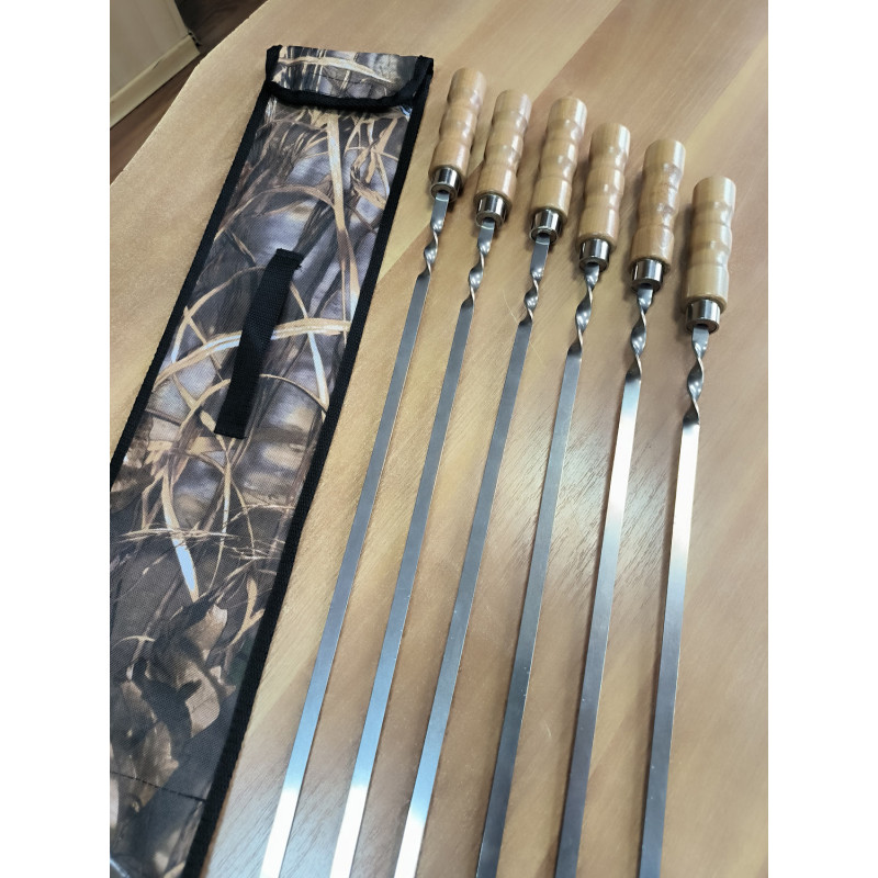 Набір шампурів з дерев'яною ручкою 60 см InterAtletika СЗ354.6-60W