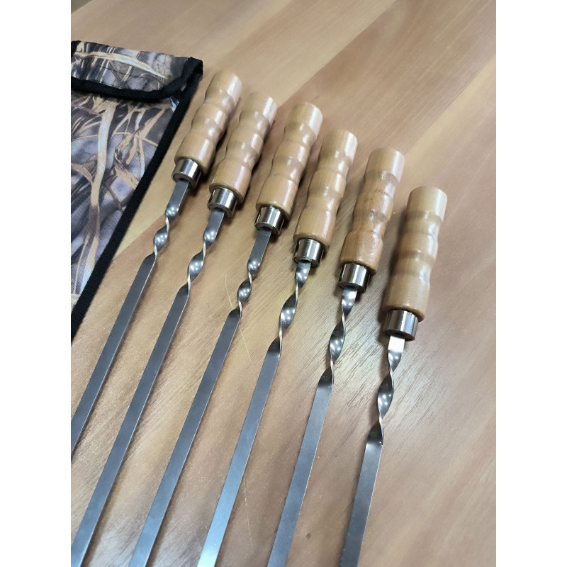 Набір шампурів з дерев'яною ручкою 60 см InterAtletika СЗ354.6-60W