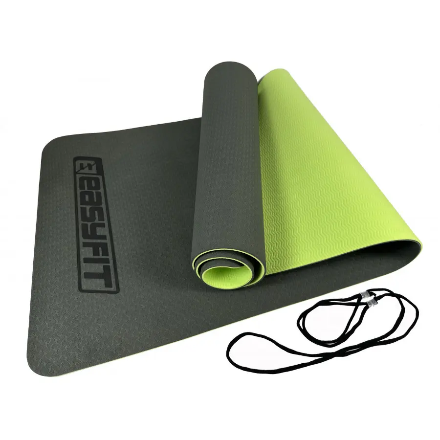 Двухслойный коврик EasyFit для пилатеса, фитнеса и йоги, 183x61 см ...