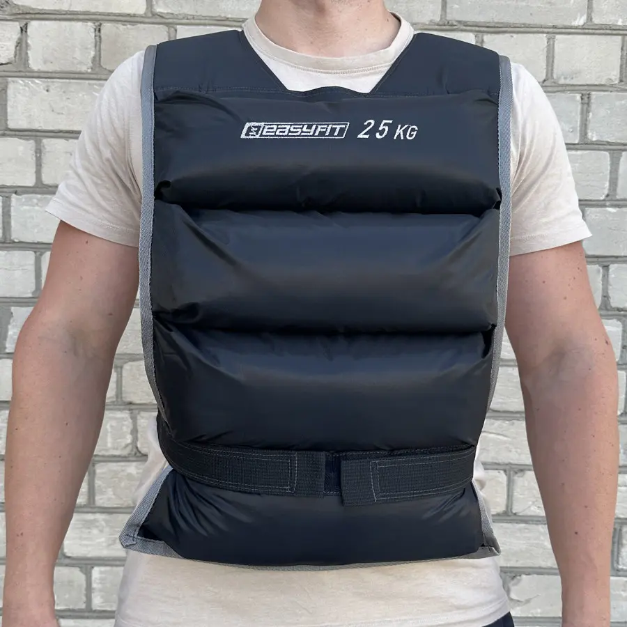 Жилет для утяжеления EasyFit, Вес 25 кг, Оксфорд, Песок, Черный ᐉ ...