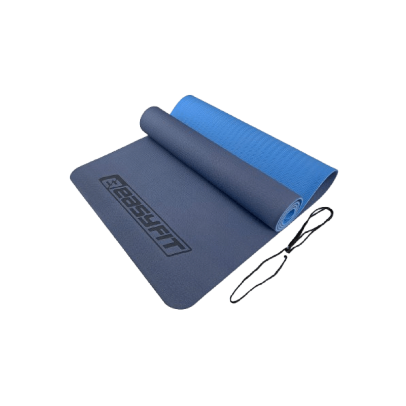 Набір для фітнесу EasyFit: Двошаровий килимок 183x61 см, товщина 6 мм, TPE/TC + М'яч для фітнесу, Діаметр 85 см, Максимальне навантаження 120 кг, ПВХ