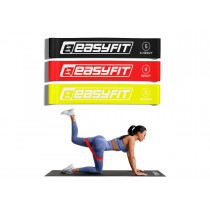 Набор для фитнеса: Степ-платформа EasyFit Step-D 3-ступенчатая + Резиновые кольца (эспандеры) EasyFit, набор 3 шт, сопротивление 9-18 кг, длина 60 см, ширина 5 см, многослойный латекс