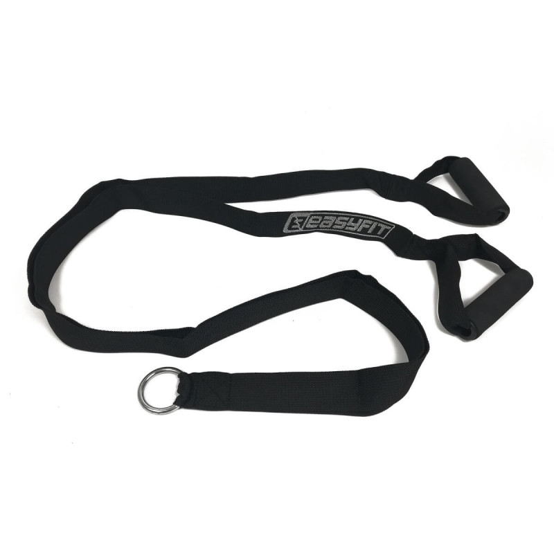 Набір для фітнесу: Тяга EasyFit R2 з жорсткими ручками, Розмір 120 см, Нейлон, Пластик + Гумова петля EasyFit, Опір 15-45 кг + Гумова петля EasyFit, Опір 50-110 кг