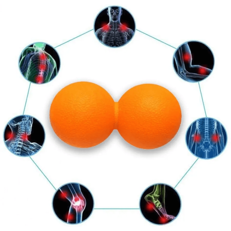 Набір для йоги: Масажний ролик EasyFit Wavyspines 33 см + Ремінь для йоги EasyFit + Масажний м'ячик EasyFit TPR подвійний 12х6 см