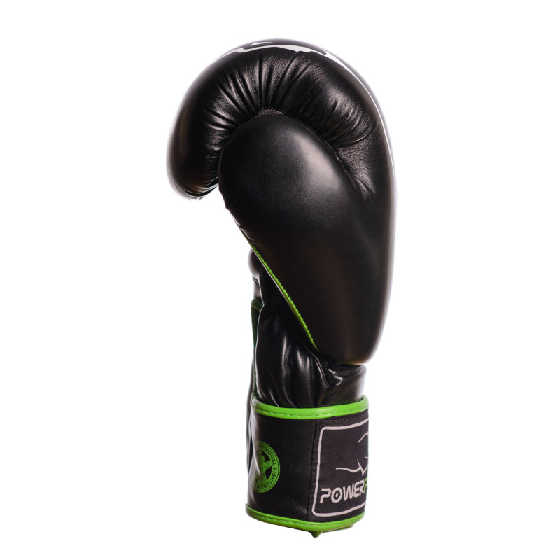 Боксерські рукавиці PowerPlay 3018 Jaguar Чорно-Зелені 10 унцій