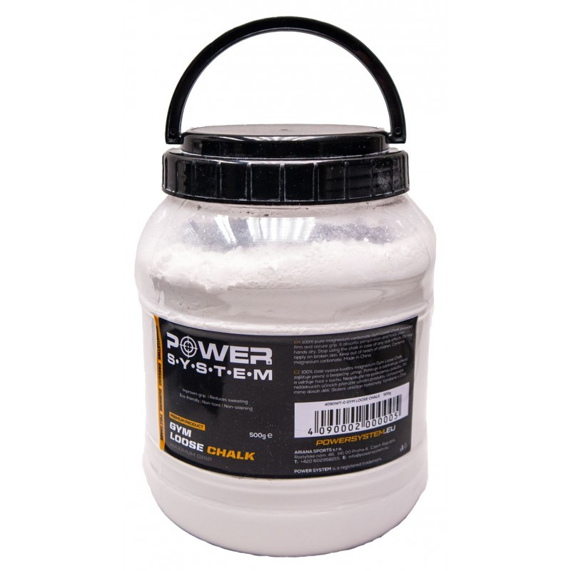 Магнезія спортивна суха PowerSystem PS-4090 Powder Chalk, Вага 500 грам, Банка