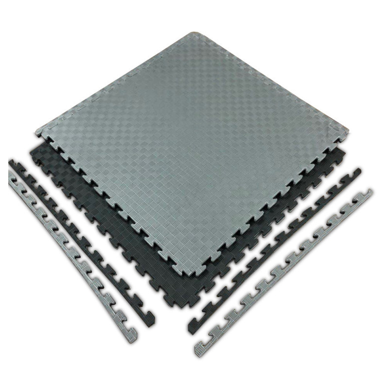 Мат татамі ластівчин хвіст WCG EVA 1000x1000x30 мм Мат-пазл Сіро- чорний