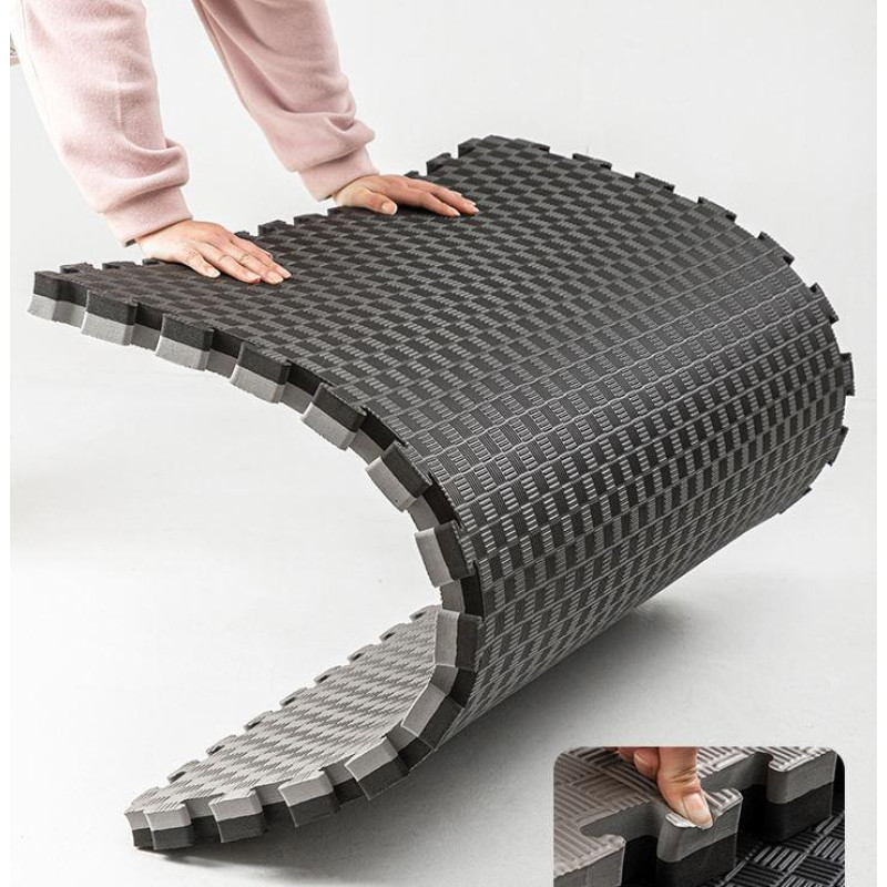 Мат татамі ластівчин хвіст WCG EVA 1000x1000x30 мм Мат-пазл Сіро- чорний