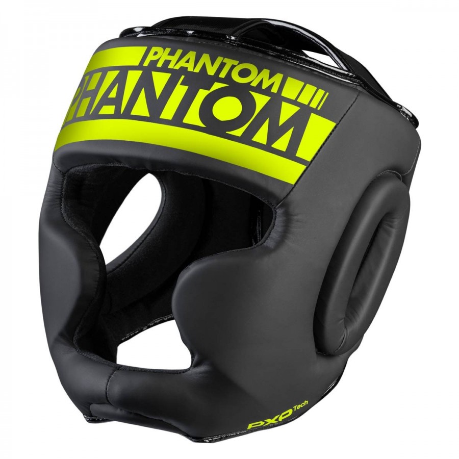 Боксерський шолом Phantom APEX Full Face Neon One Size Black/Yellow (капа в подарунок)