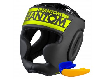 Боксерський шолом Phantom APEX Full Face Neon One Size Black/Yellow (капа в подарунок)