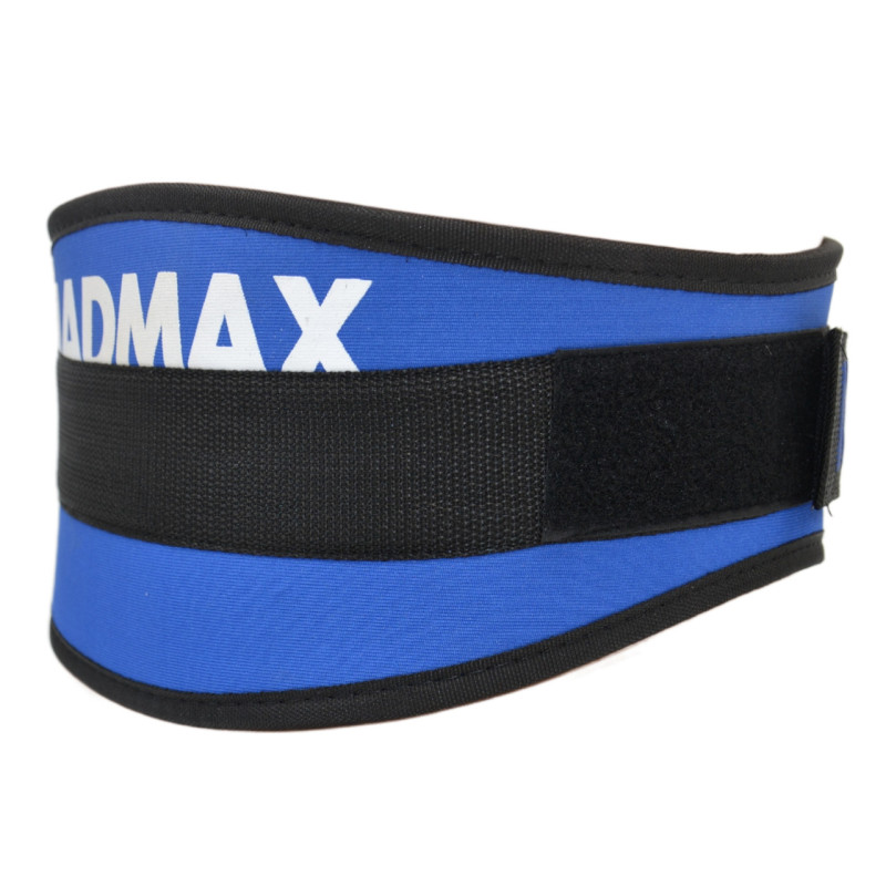 Пояс для тяжелой атлетики MadMax MFB-421 Simply the Best неопреновый Blue, Размер XXL, Нейлон, Лайкра, Синий