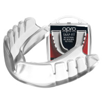 Капа боксерская OPRO Snap-Fit, Взрослая (11+) Clear (арт.002139015), Посадка: готова к использованию (не требует кипячения), EVA-полимер, Прозрачный