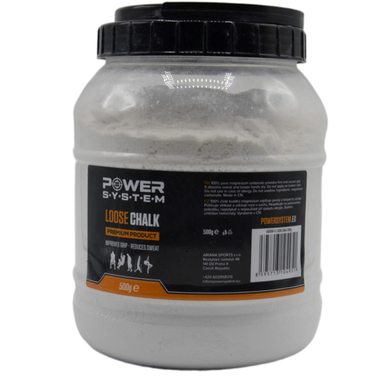 Магнезія спортивна суха PowerSystem PS-4090 Powder Chalk, Вага 500 грам, Банка