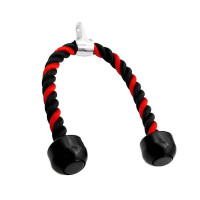 Канат для трицепса з подвійним хватом Power System PS-4041 Triceps Rope Black/Red, Довжина 70 см, Нейлон, Сталь, Чорно-червоний
