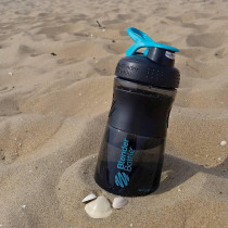 Шейкер спортивний (пляшка) BlenderBottle SportMixer Flip 20oz/590ml Black/Teal Шейкер спортивний (пляшка) BlenderBottle SportMixer Flip 20oz/590ml Black/Teal