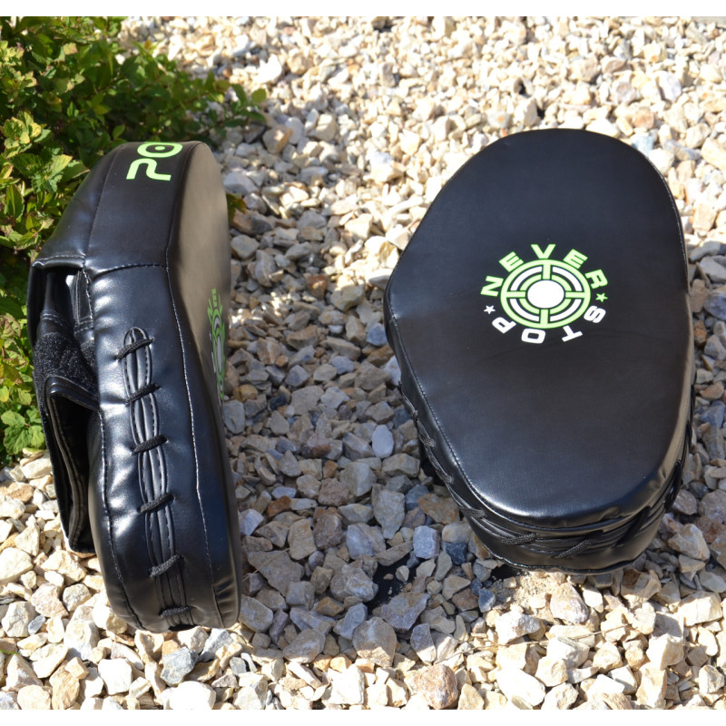 Лапи боксерські PowerPlay 3051 Чорно-Зелені PU [пара]