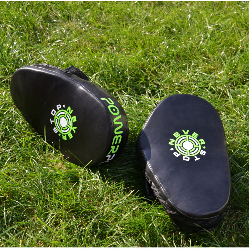 Лапи боксерські PowerPlay 3051 Чорно-Зелені PU [пара]