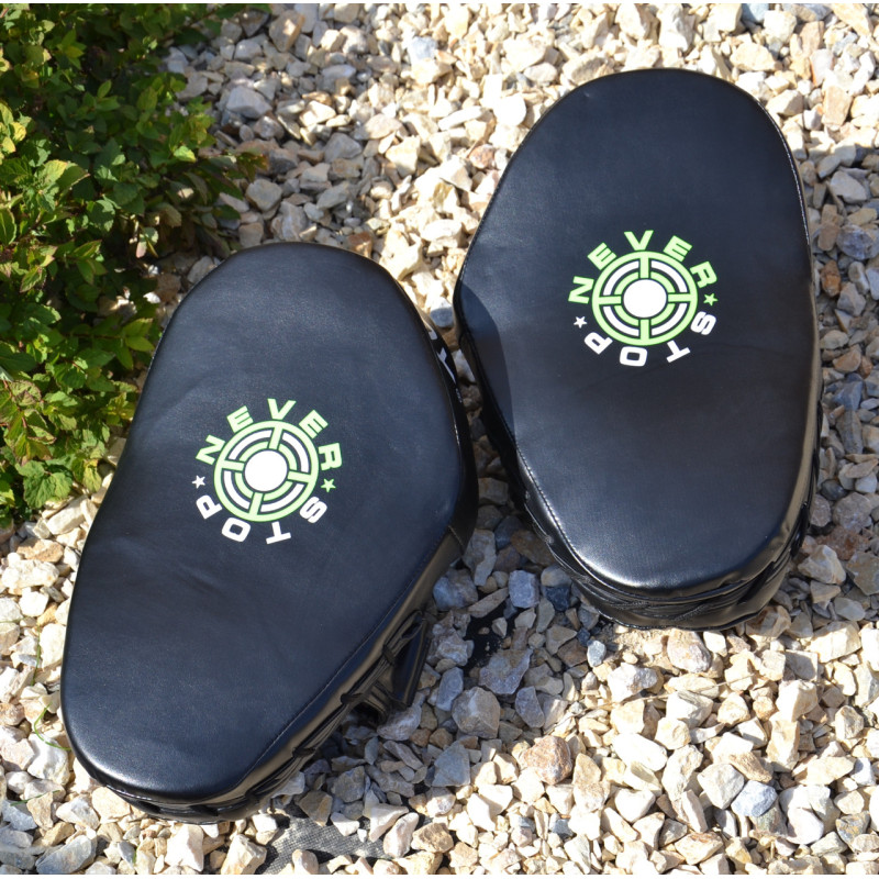 Лапи боксерські PowerPlay 3051 Чорно-Зелені PU [пара]