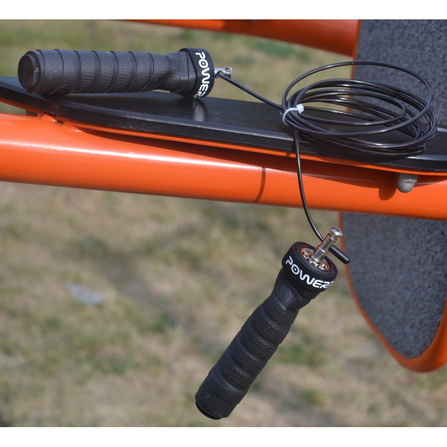 Скакалка швидкісна на підшипниках PowerPlay 4208 Fitness Jump Rope Чорна (3m.)